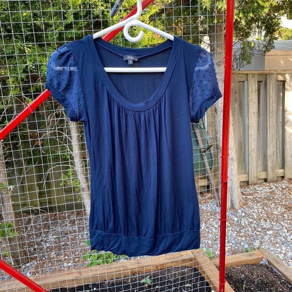 blue ballet style lace shirt - Picture 3 of 5